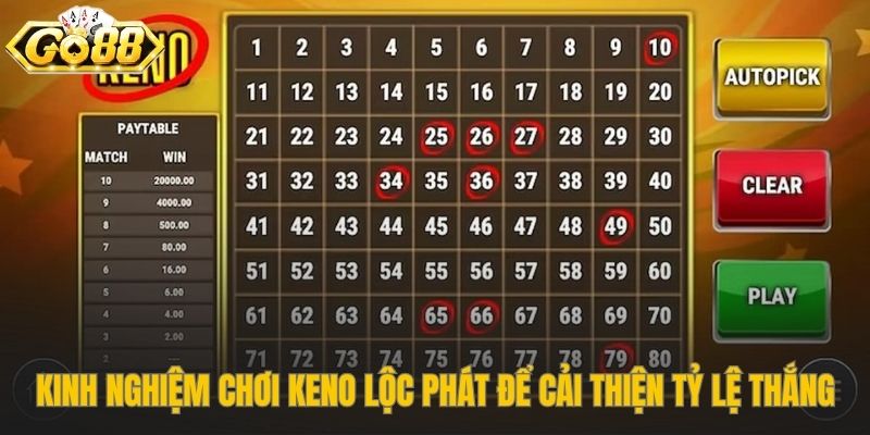Các chiến thuật soi cầu và nuôi dàn số keno Lộc Phát