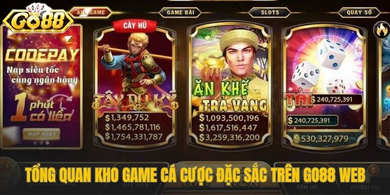 Kho game Go88 bản web quy tụ các sảnh cược đặc sắc nhất